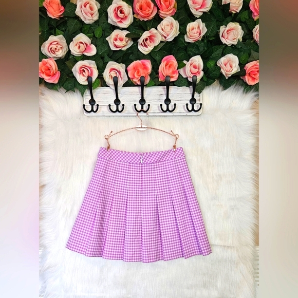 Sunday Best Coquette Gingham Pleated Mini Skirt (NWOT) - Picture 3 of 6